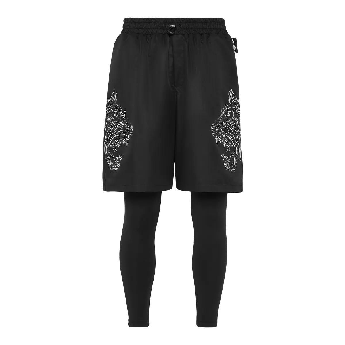 Laufshorts mit Tigerprint, 2-in-1