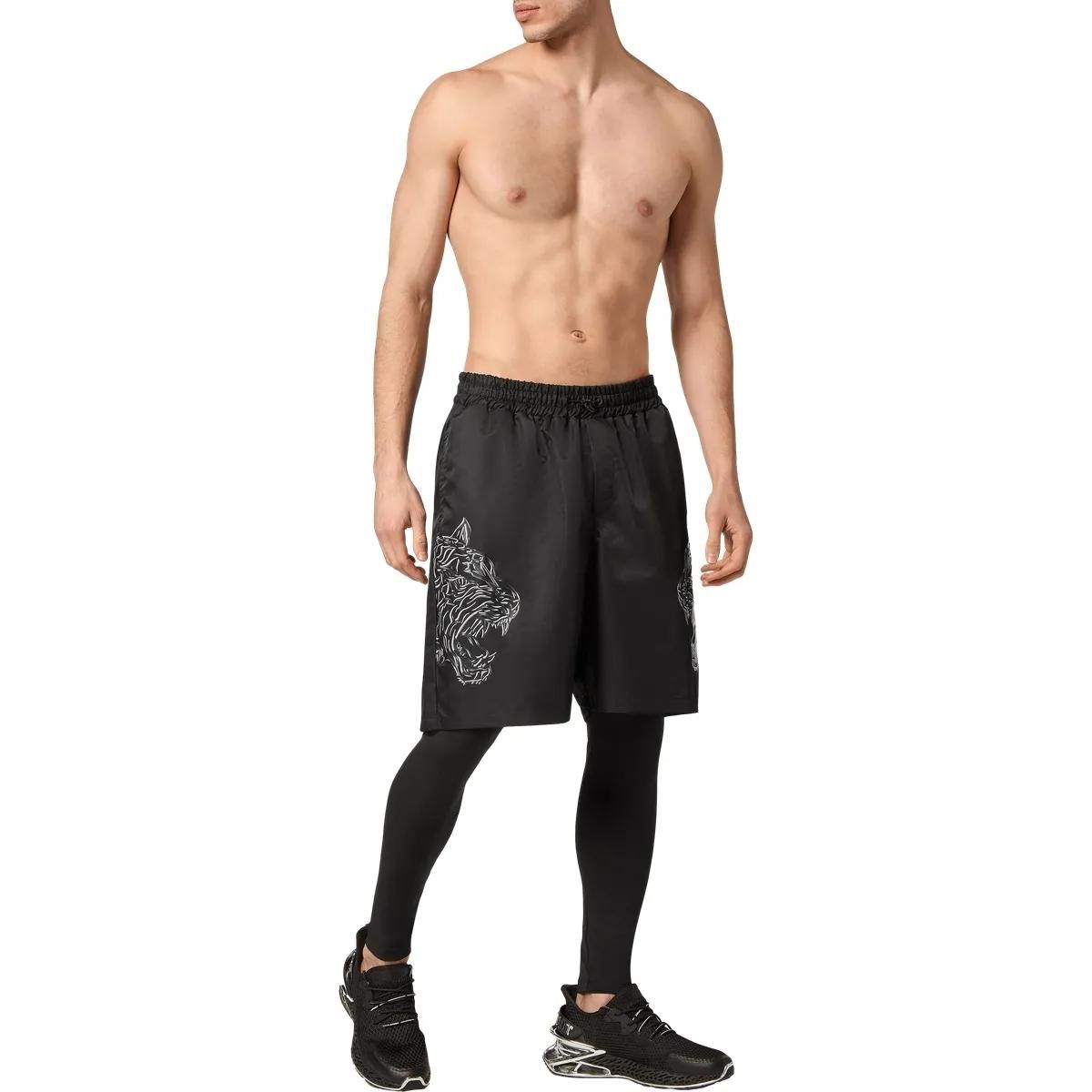 Laufshorts mit Tigerprint, 2-in-1