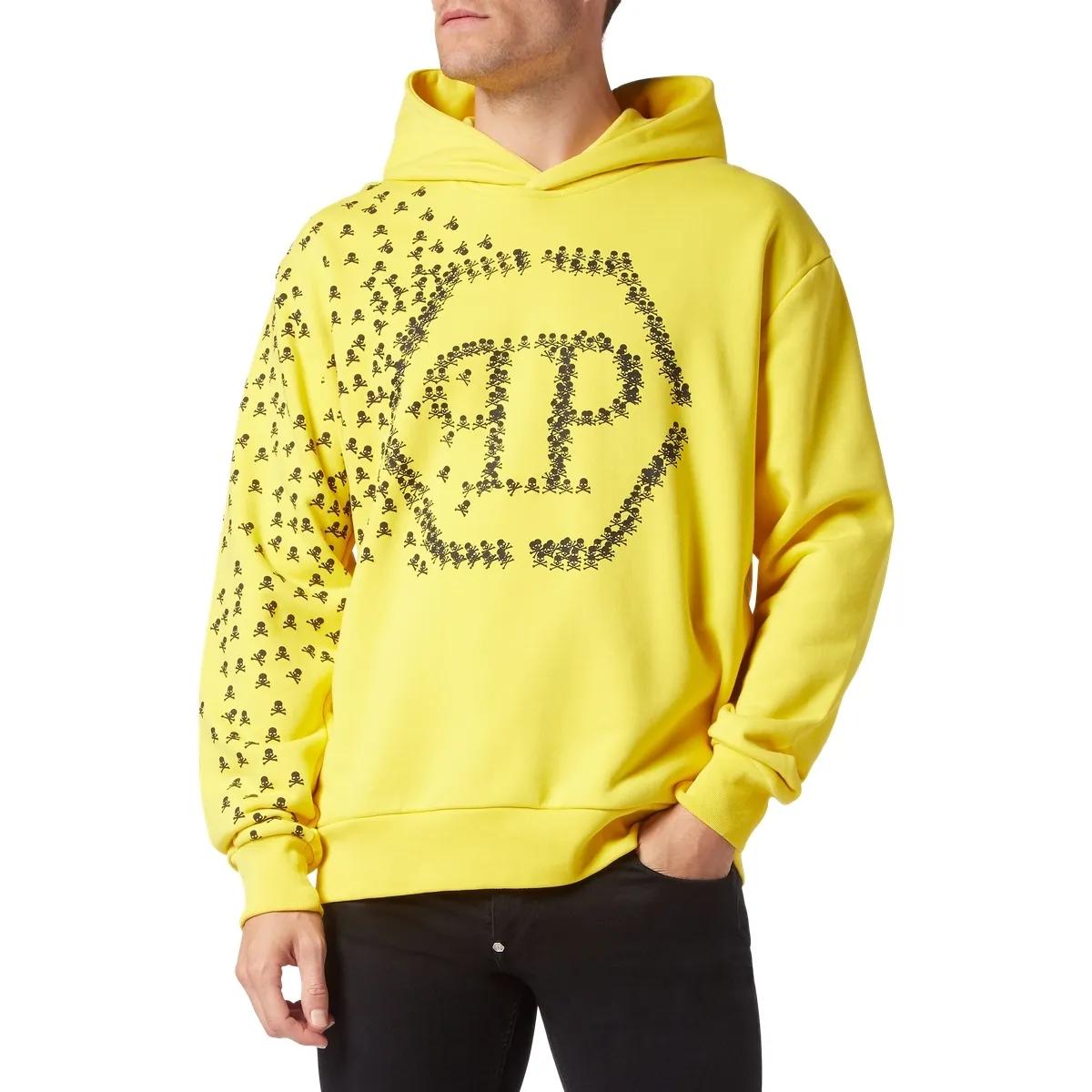 Grafik Hoodie mit Totenkopf- und Knochenmotiv