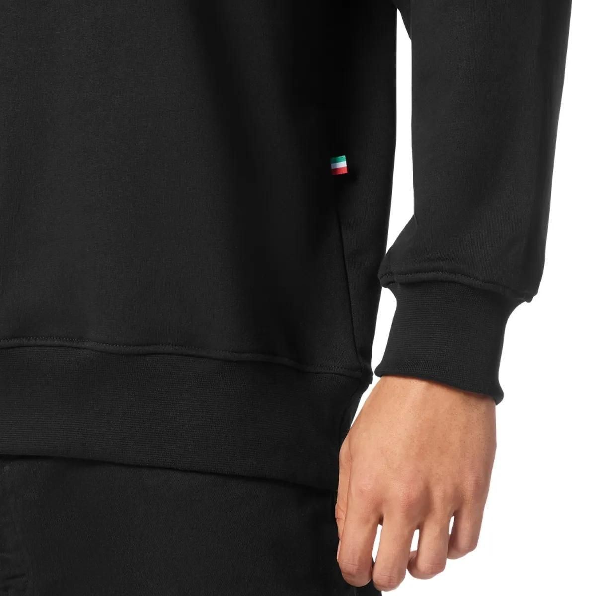 Klassisches Baumwollfleece Sweatshirt mit Rundhalsausschnitt