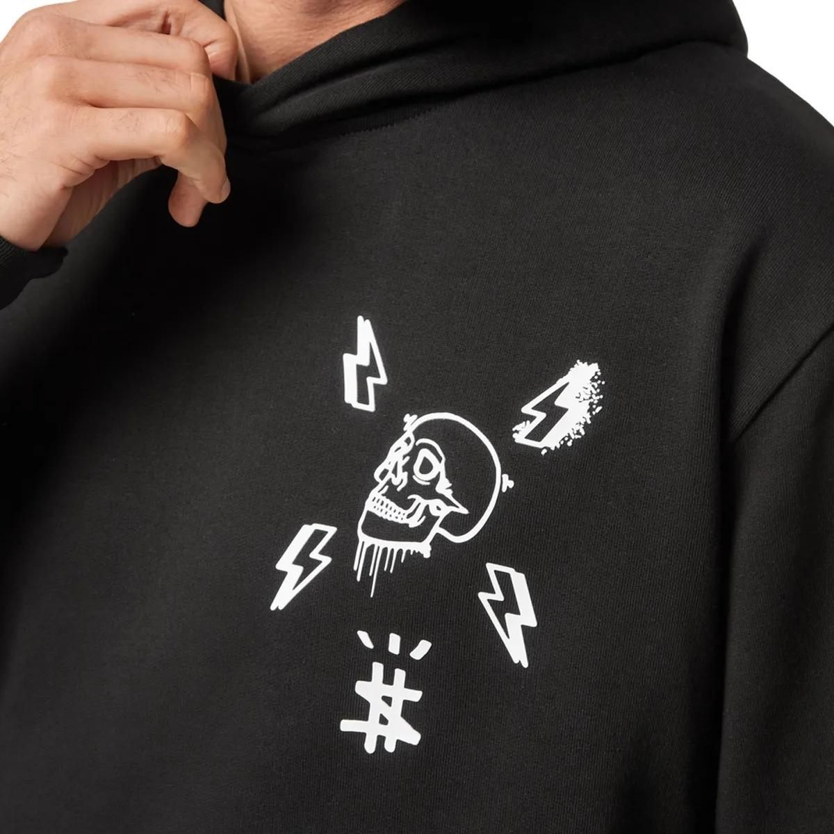 Kapuzenpullover aus Baumwollfleece mit Grafikprint