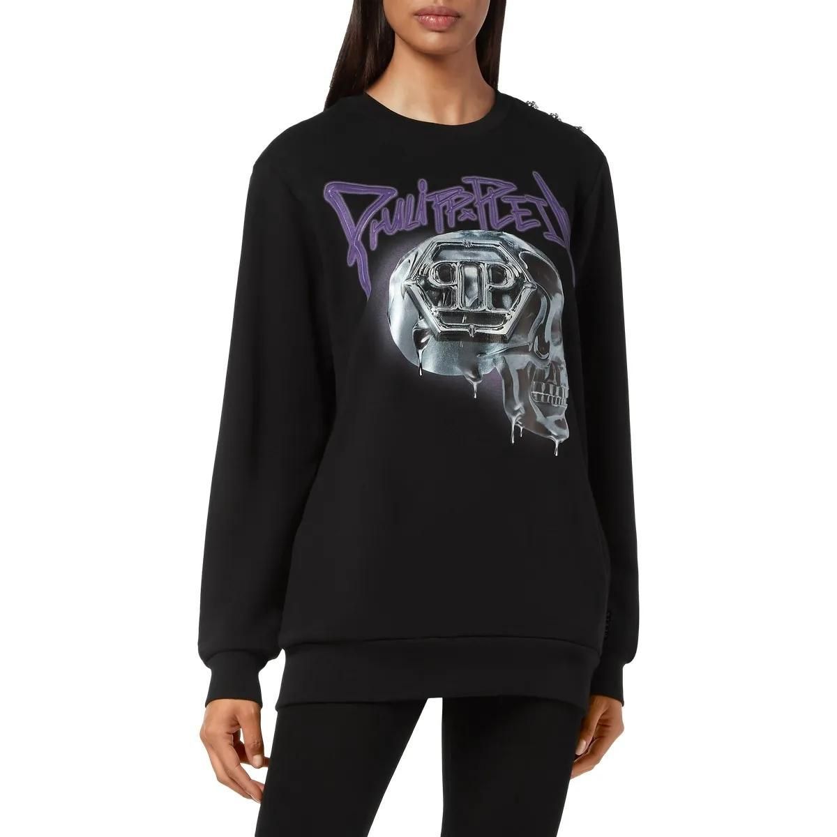 Oversize-Sweatshirt mit Totenkopf Grafik