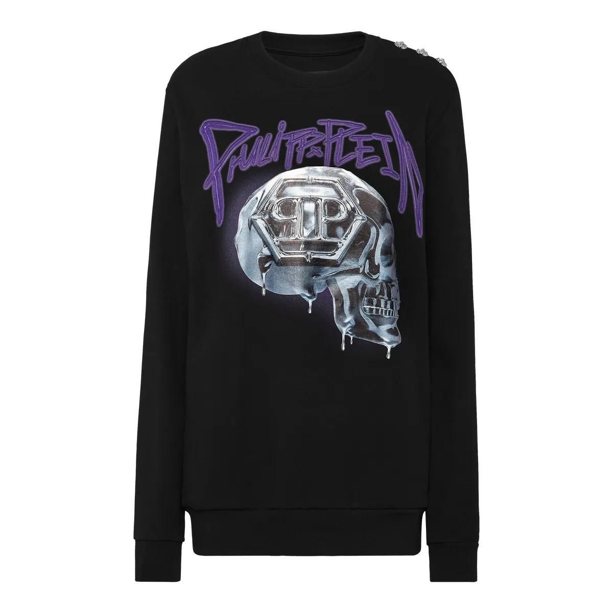 Oversize-Sweatshirt mit Totenkopf Grafik