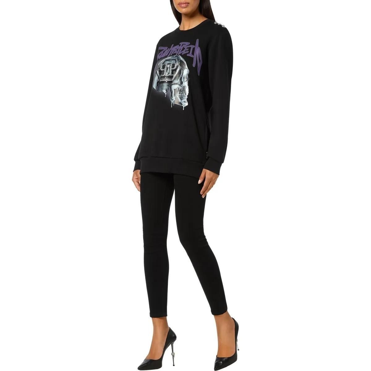 Oversize-Sweatshirt mit Totenkopf Grafik