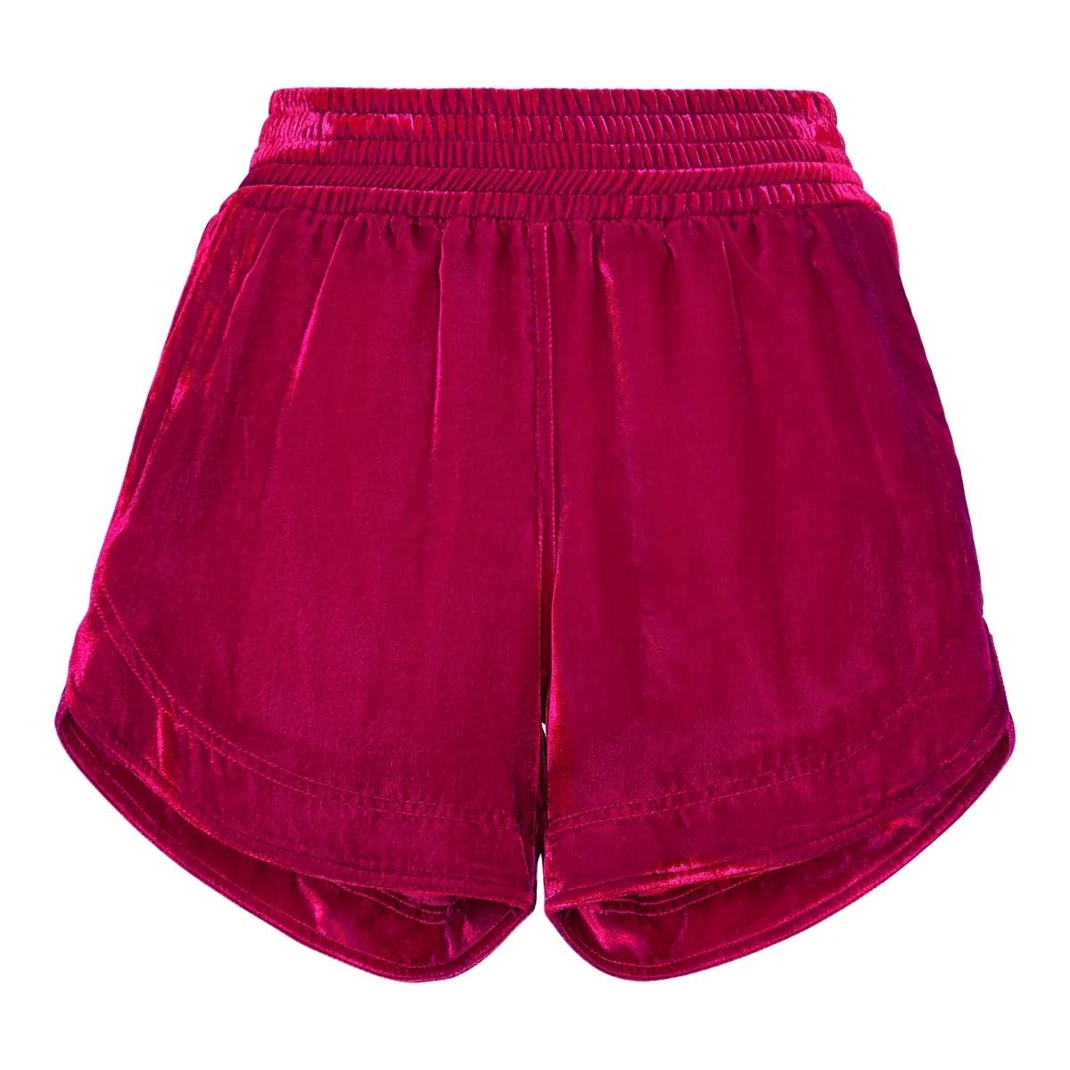 Samt Hotpants mit elastischem Bund