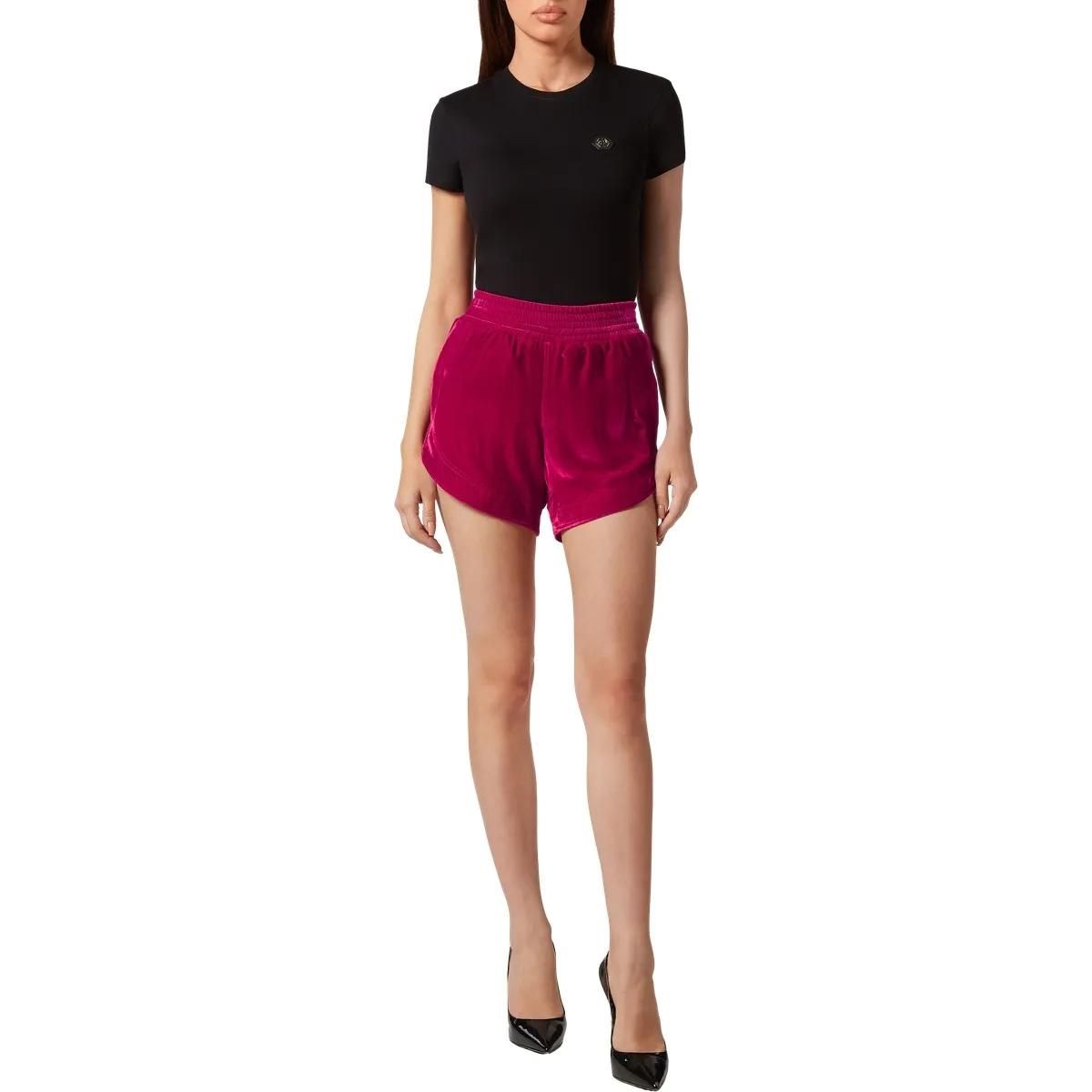 Samt Hotpants mit elastischem Bund