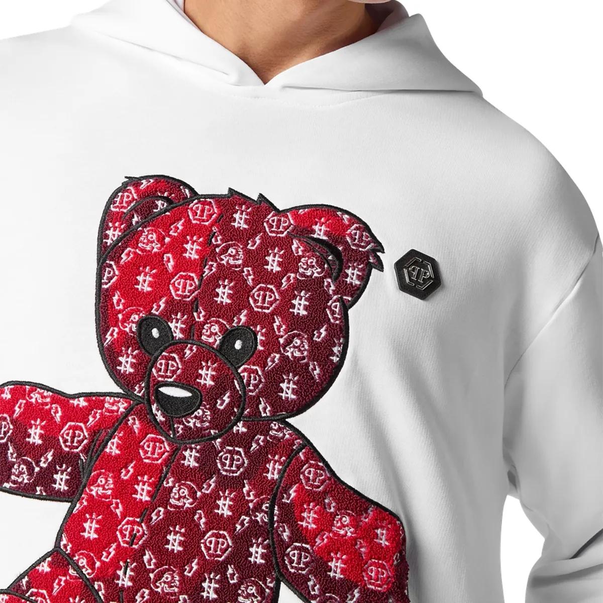 Kapuzenpullover mit Teddybär-Grafik aus Baumwolle