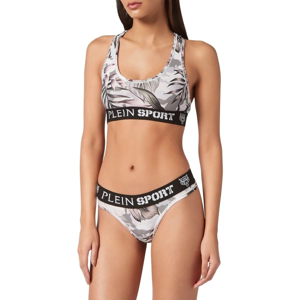 Sport-BH und Slip Set mit Blumen-Camouflage