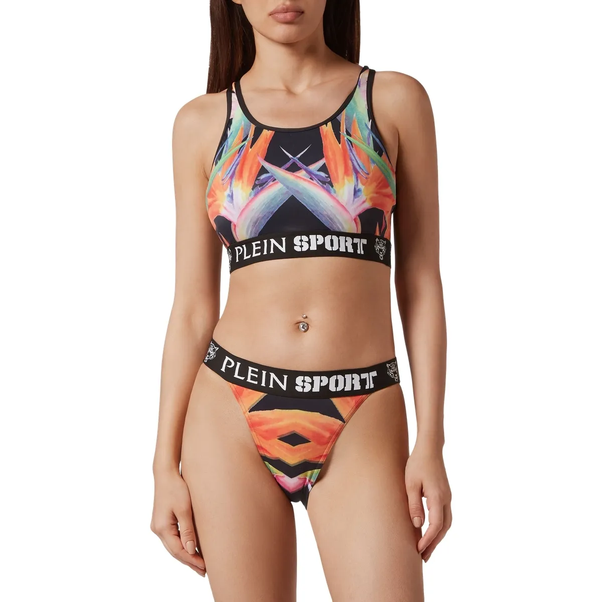 Blumiger, sportlicher Bikini-Satz