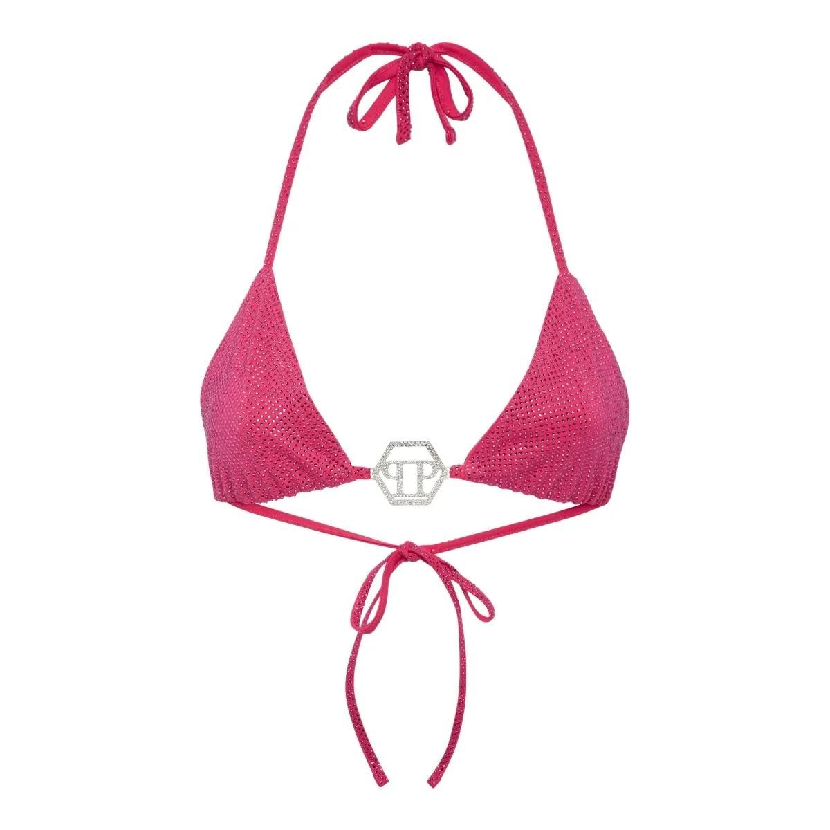 Strassverziertes Triangel-Bikini-Oberteil