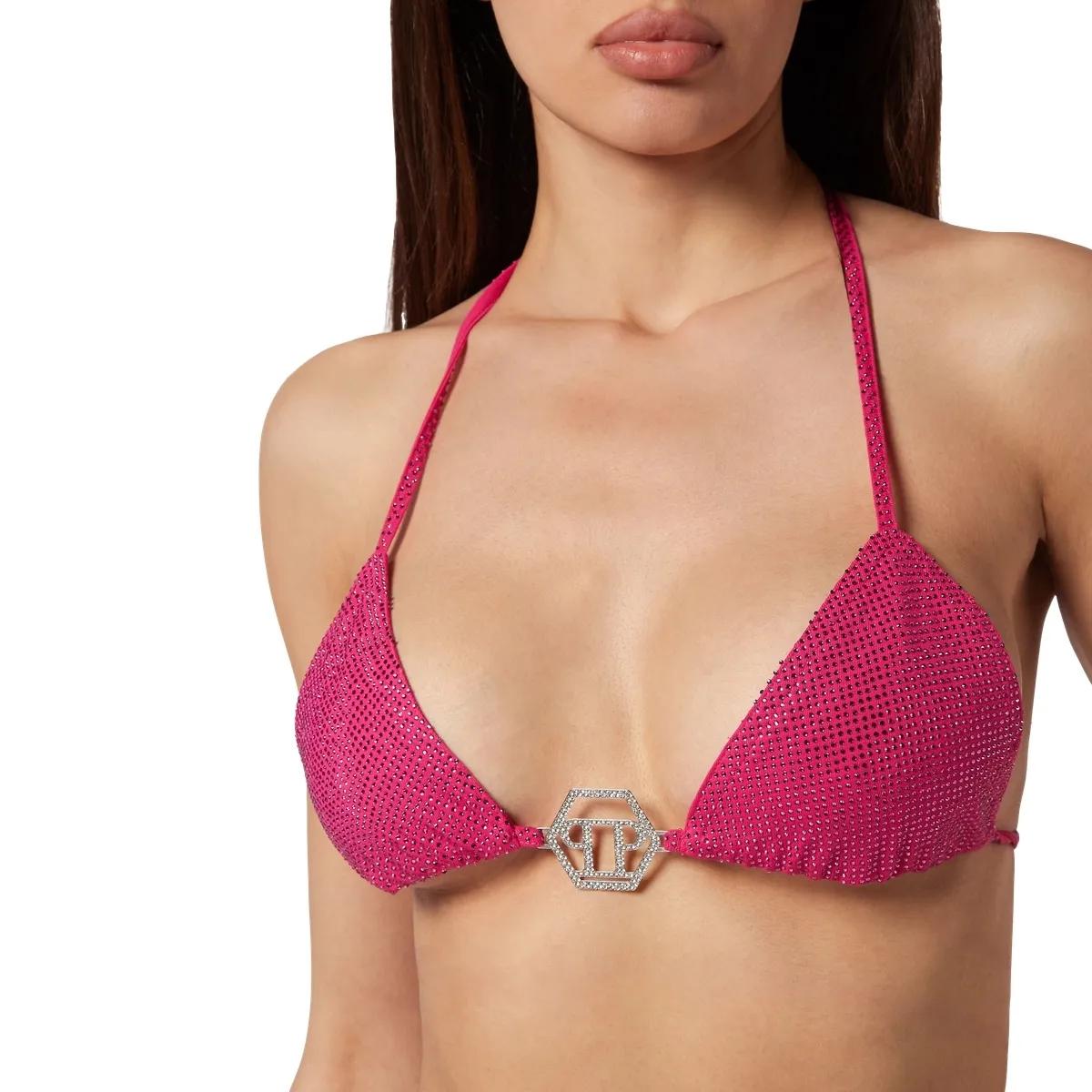 Strassverziertes Triangel-Bikini-Oberteil