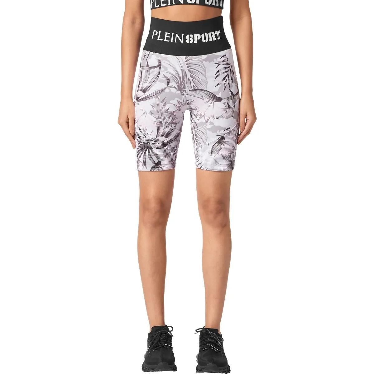 Radlerhose mit hohem Bund und Blumendruck