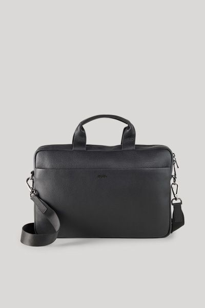 JOOP! Cardona Pandion Schwarze Leder Aktentasche mit Schultergurt