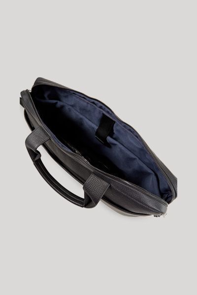 JOOP! Cardona Pandion Schwarze Leder Aktentasche mit Schultergurt