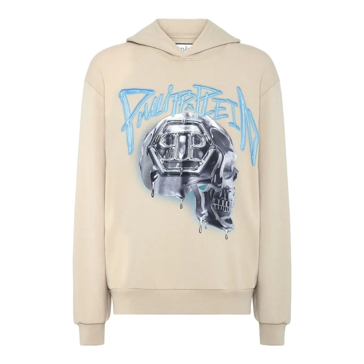 Hoodie aus Baumwollfleece mit Grafikprint