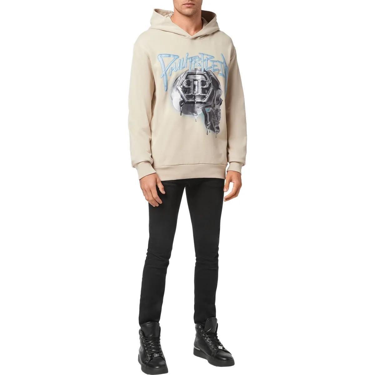 Hoodie aus Baumwollfleece mit Grafikprint