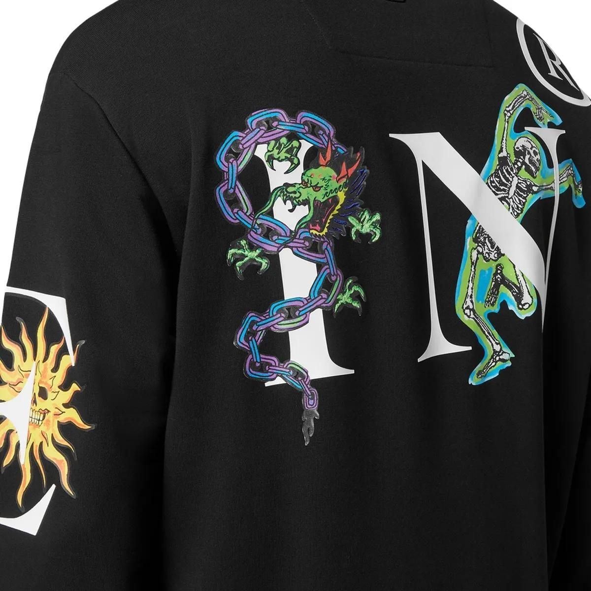 Tattoo-Stil Baumwollfleece-Sweatshirt