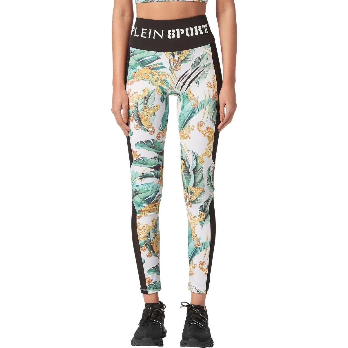 Leggings mit tropischem Print und hoher Taille