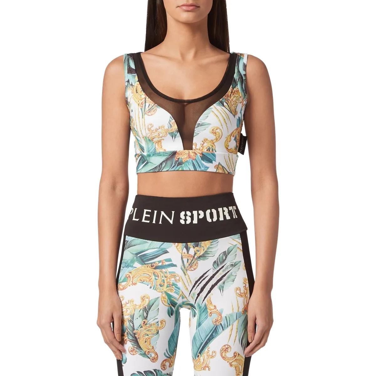 Sport-BH mit tropischem Print und Mesh