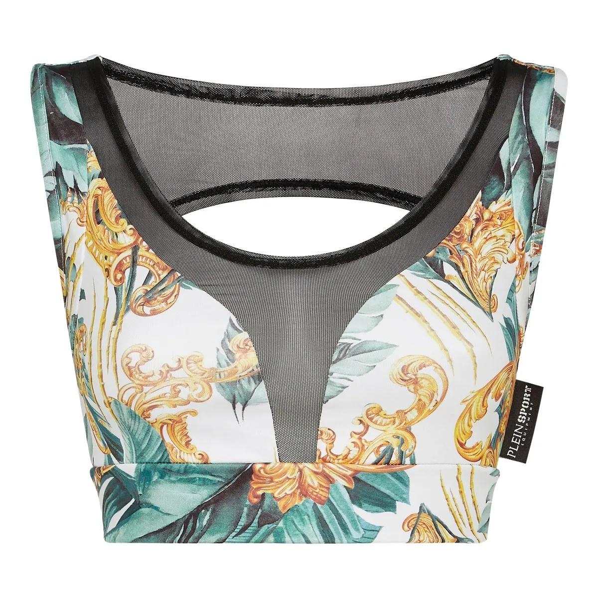 Sport-BH mit tropischem Print und Mesh