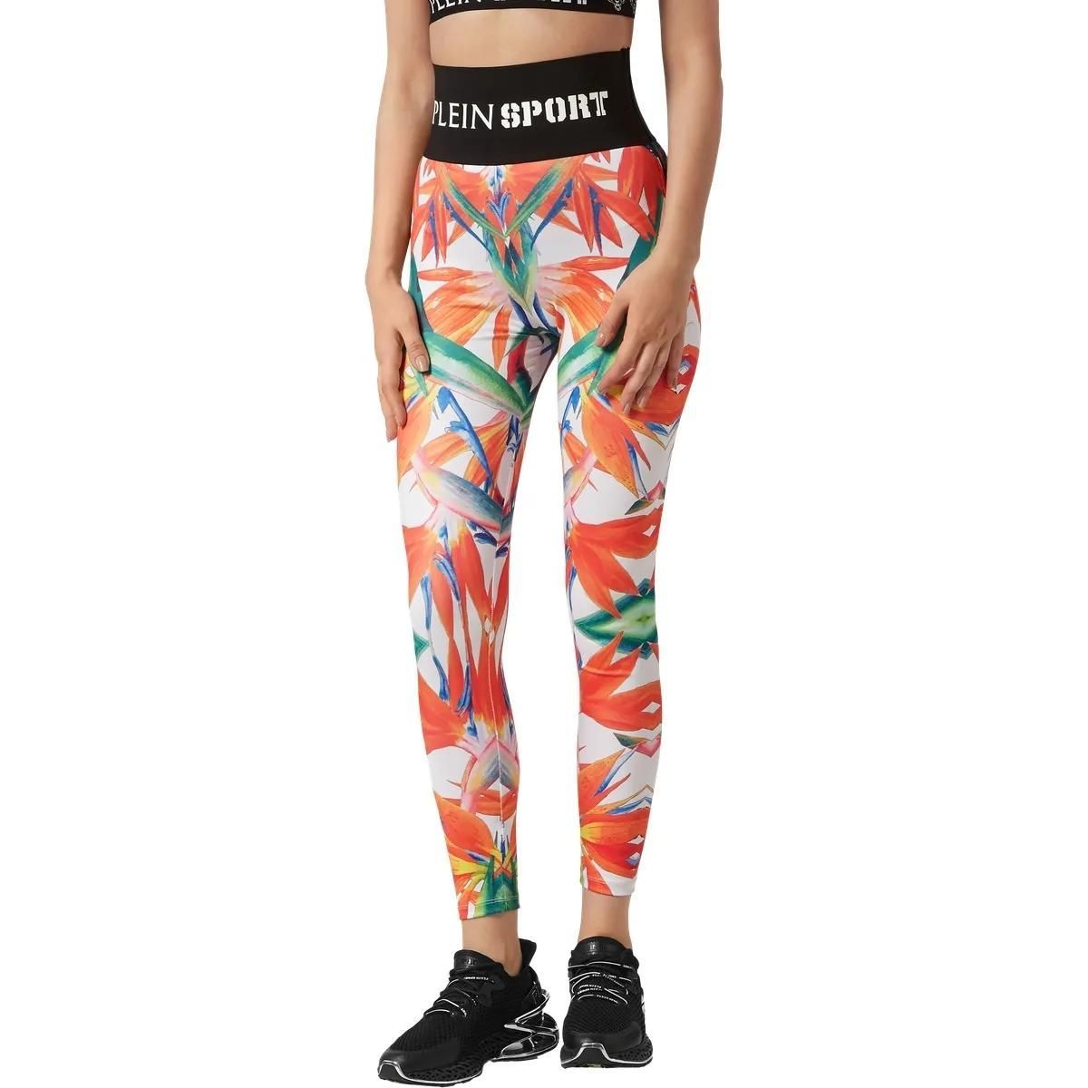 Leggings mit hohem Bund und Blumenmuster