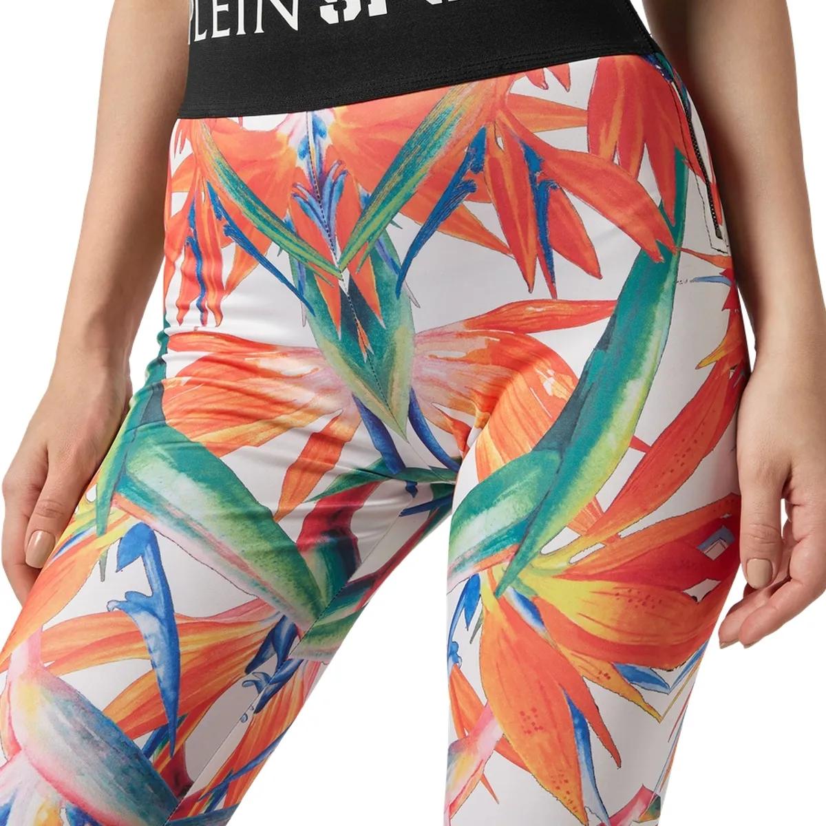 Leggings mit hohem Bund und Blumenmuster