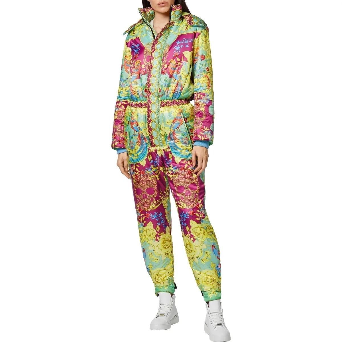 Bunter Ski-Overall mit Barock-Print