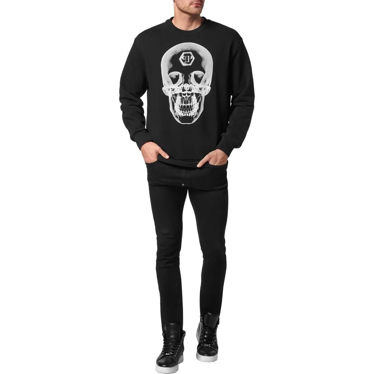 Sweatshirt mit grafischem Totenkopf-Print aus Baumwolle