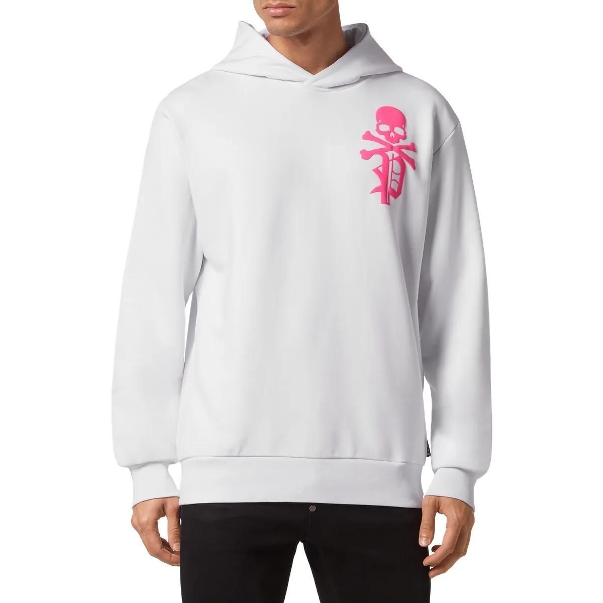 Baumwoll-Hoodie mit Gothic-Totenkopf-Grafik