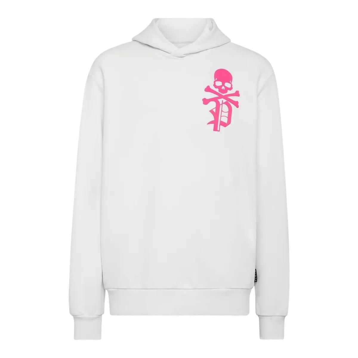 Baumwoll-Hoodie mit Gothic-Totenkopf-Grafik
