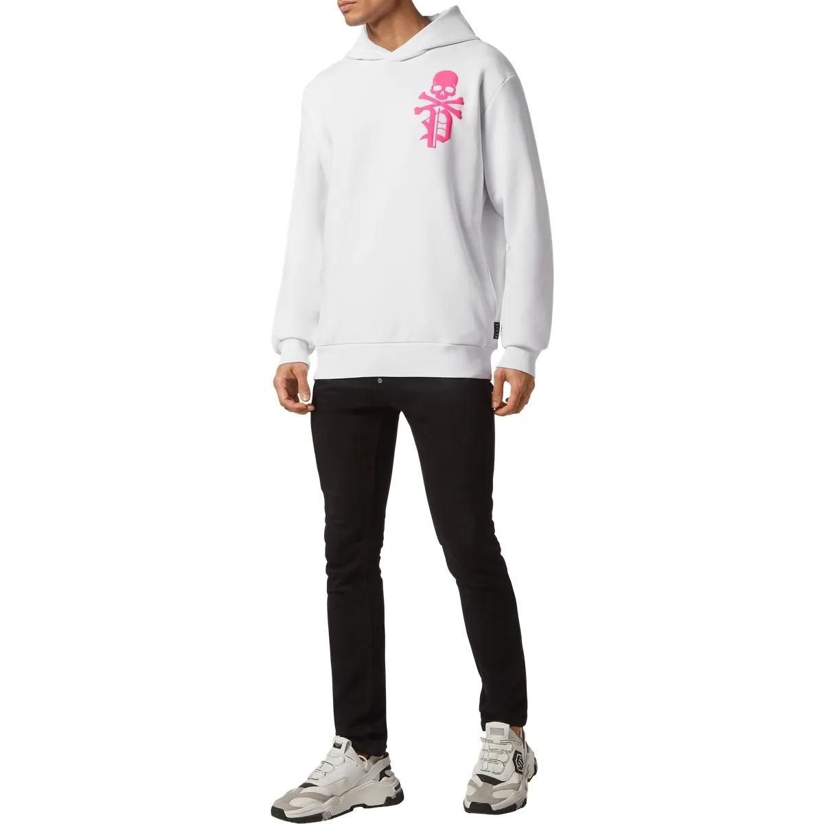Baumwoll-Hoodie mit Gothic-Totenkopf-Grafik