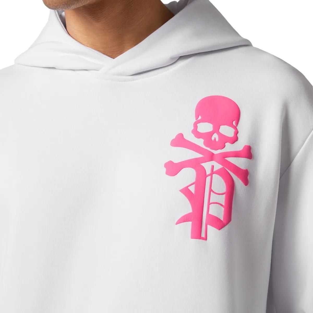Baumwoll-Hoodie mit Gothic-Totenkopf-Grafik