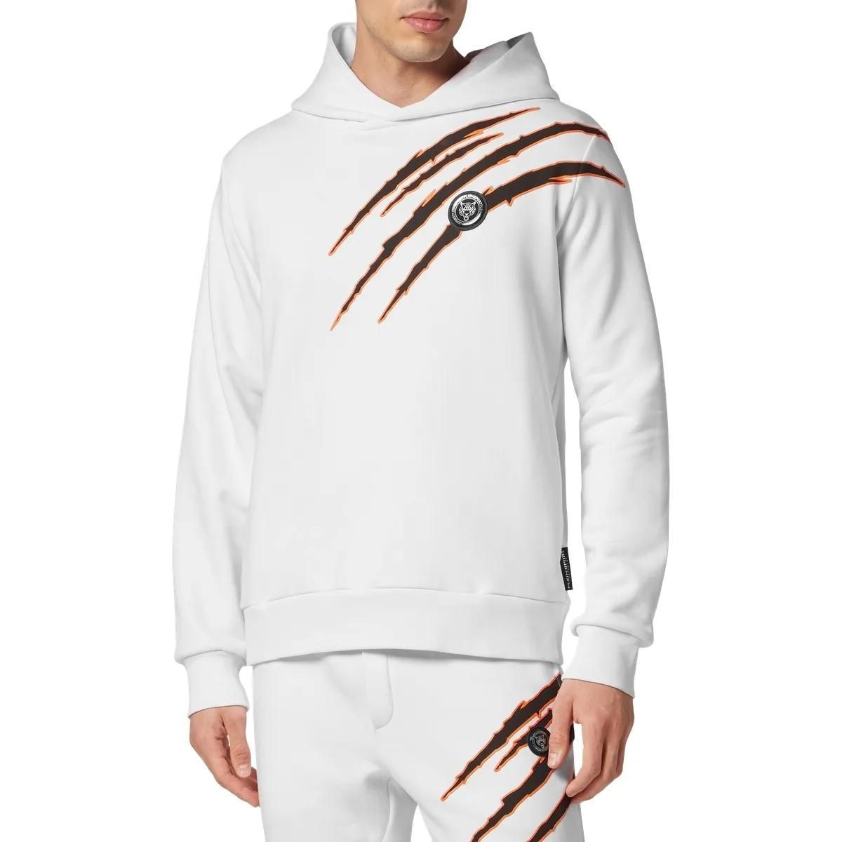 Kapuzenpullover mit Grafikdruck aus Baumwollfleece