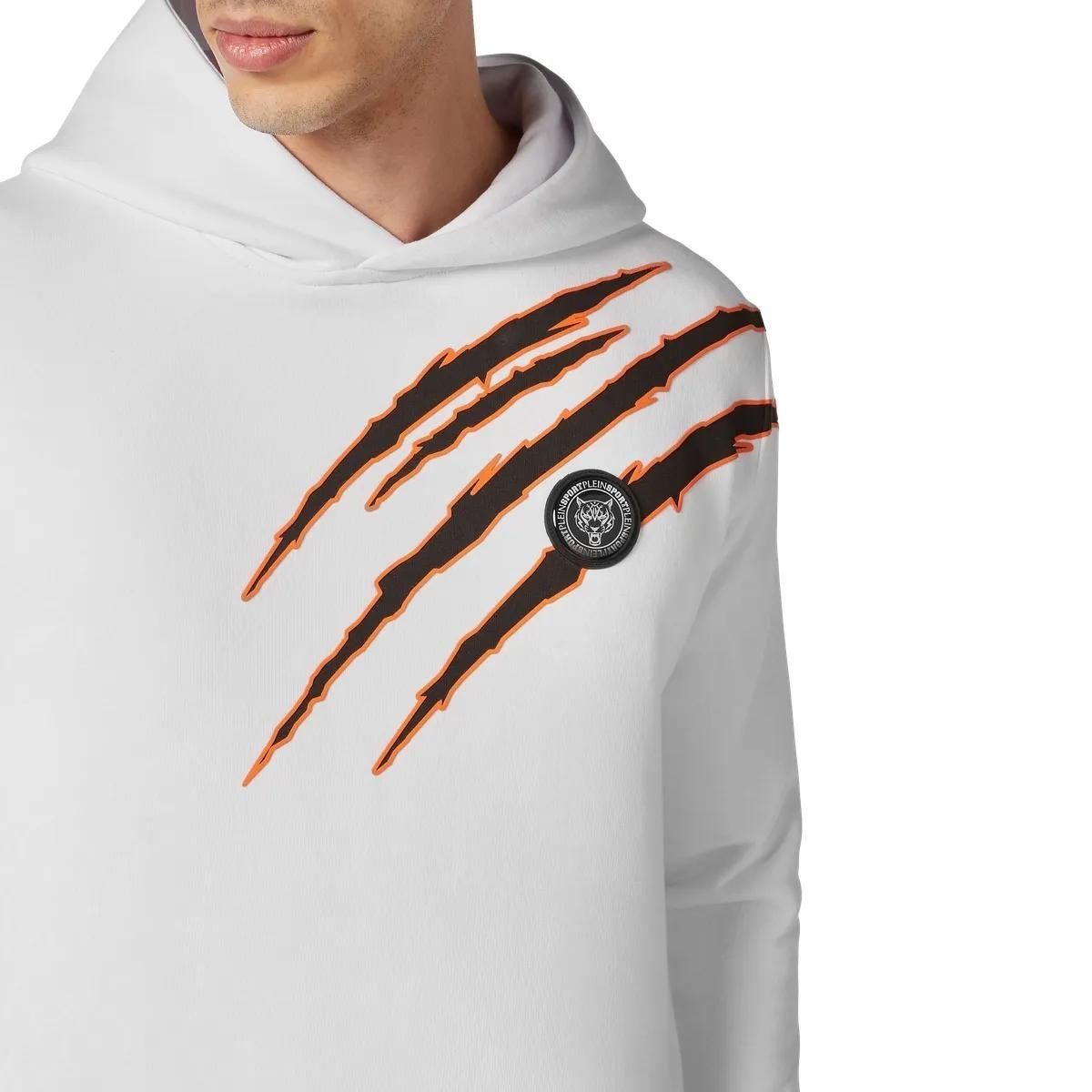 Kapuzenpullover mit Grafikdruck aus Baumwollfleece