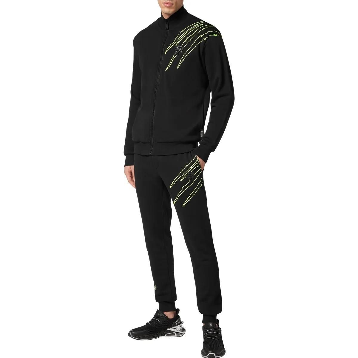 Moderne schwarze Sweatshirtjacke mit Reißverschluss