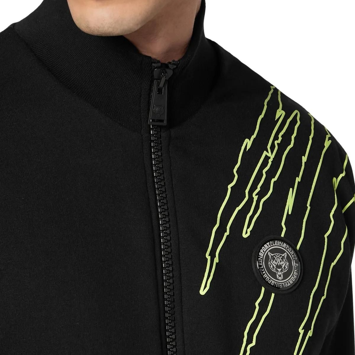 Moderne schwarze Sweatshirtjacke mit Reißverschluss