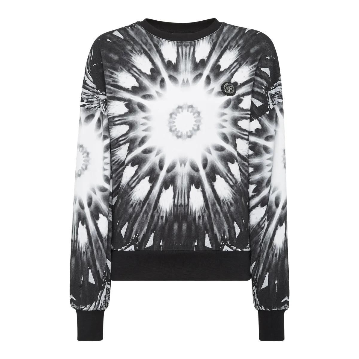 Fleece-Sweatshirt mit optischer Blume