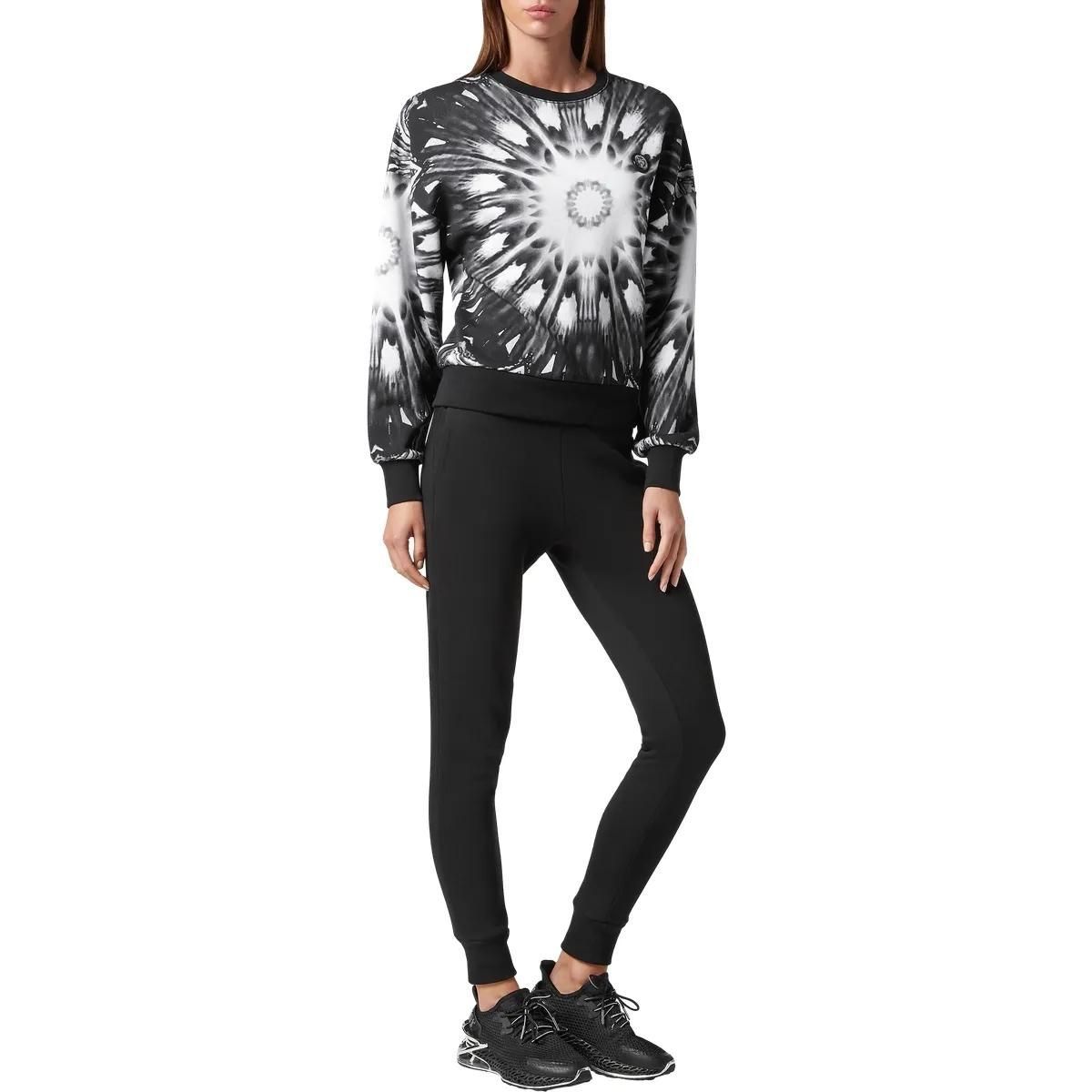 Fleece-Sweatshirt mit optischer Blume