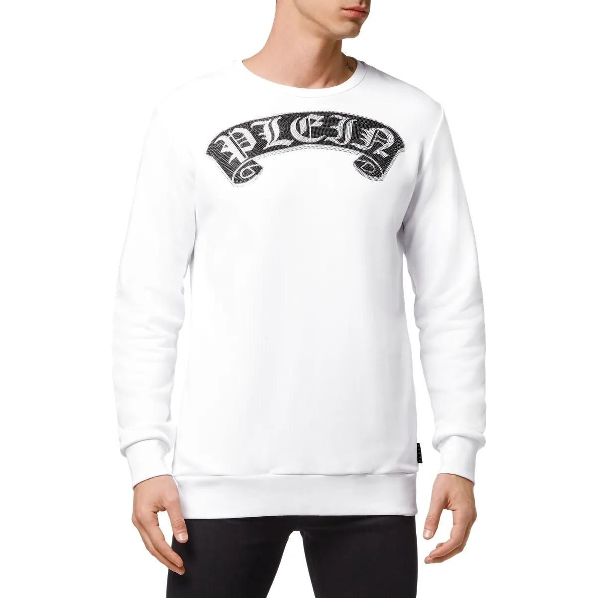 Sweatshirt mit auffälligem Logo und Schmucksteinen