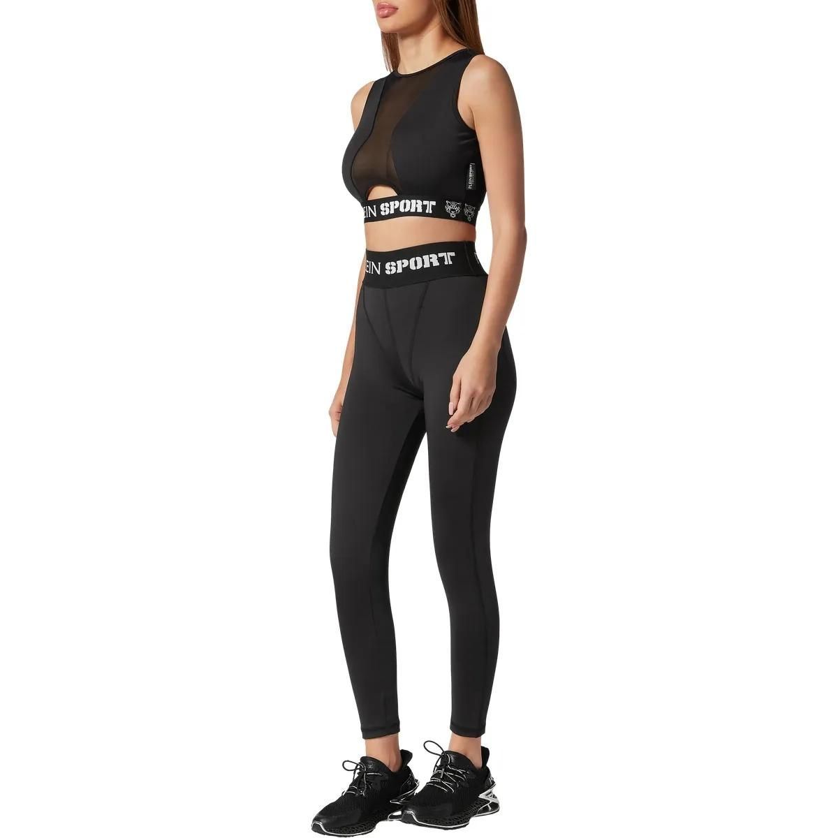 Hochtaillierte Sport Leggings mit Logo