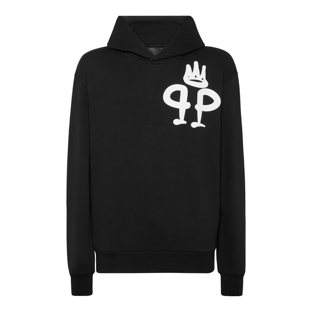 King Plein Kapuzenpullover mit Grafikprint