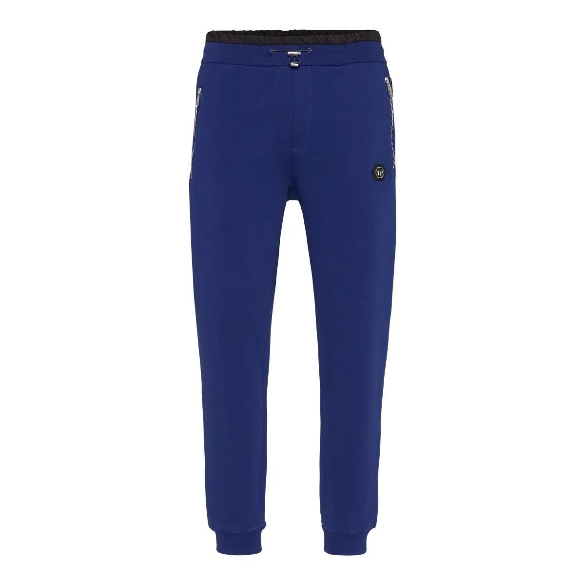 Blaue Fleece-Jogginghose