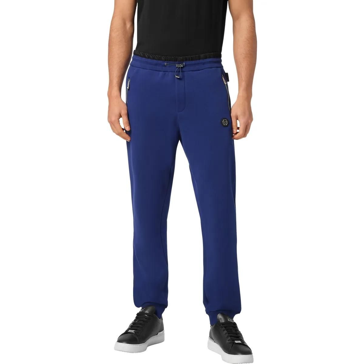 Blaue Fleece-Jogginghose