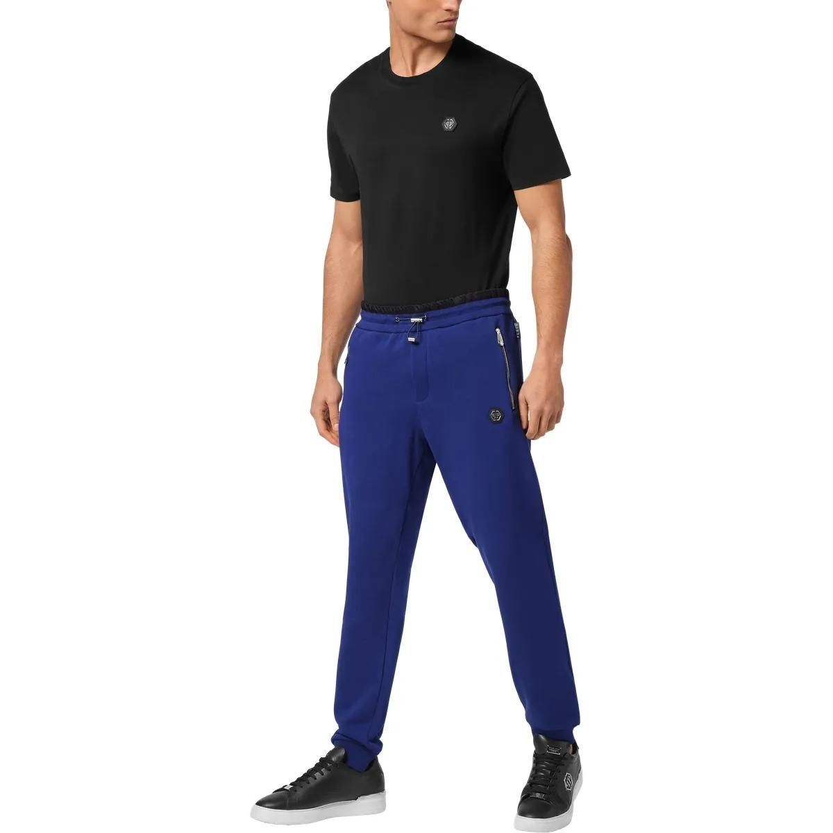 Blaue Fleece-Jogginghose