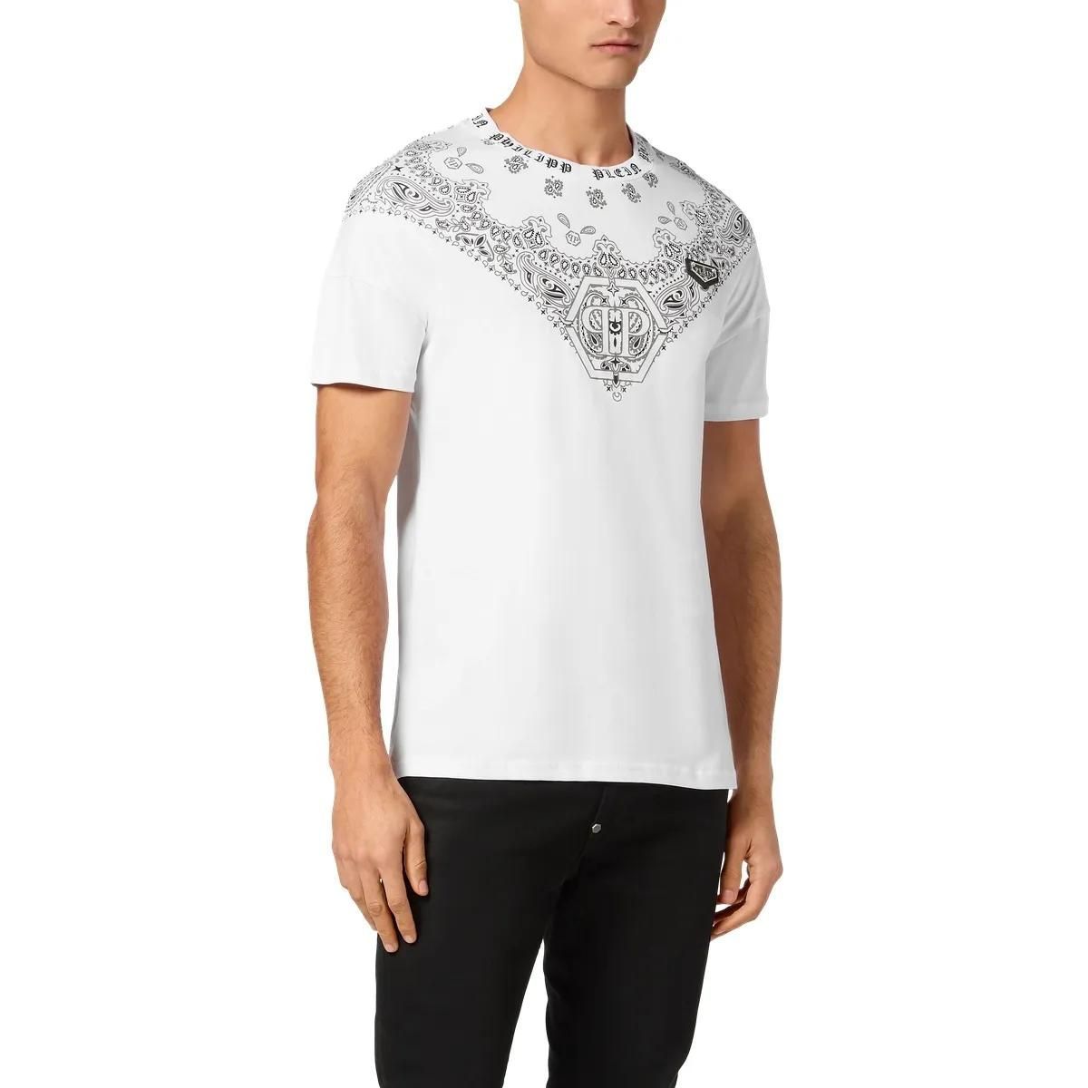 Baumwoll T-Shirt mit Paisley-Bandana-Print