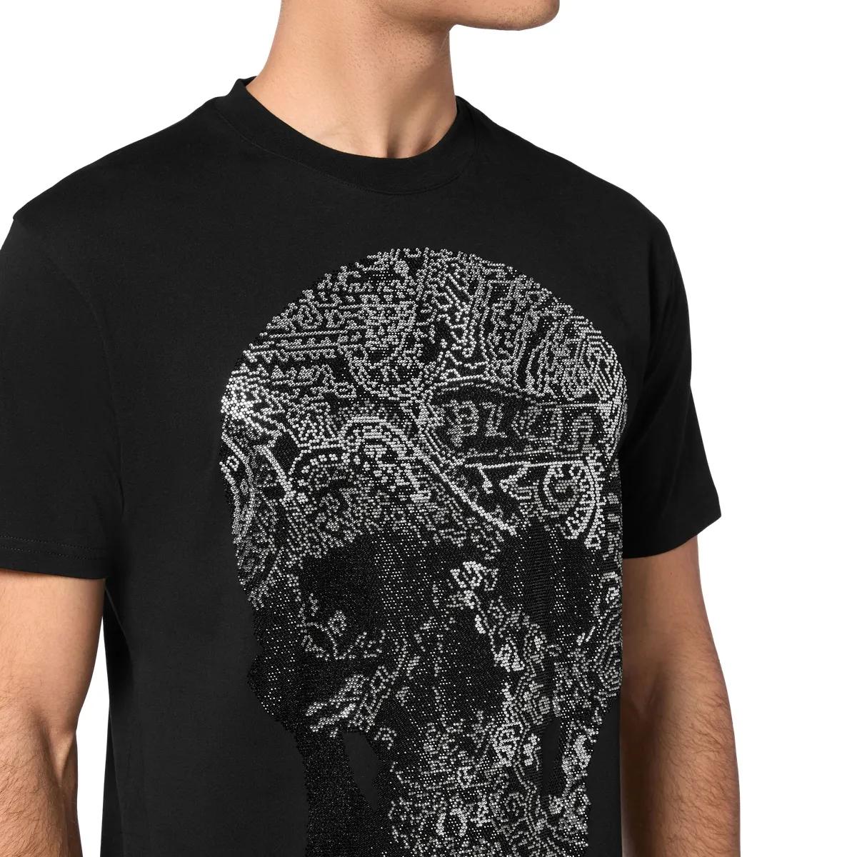 Ausgefallenes Paisley-Totenkopf-Grafik-T-Shirt