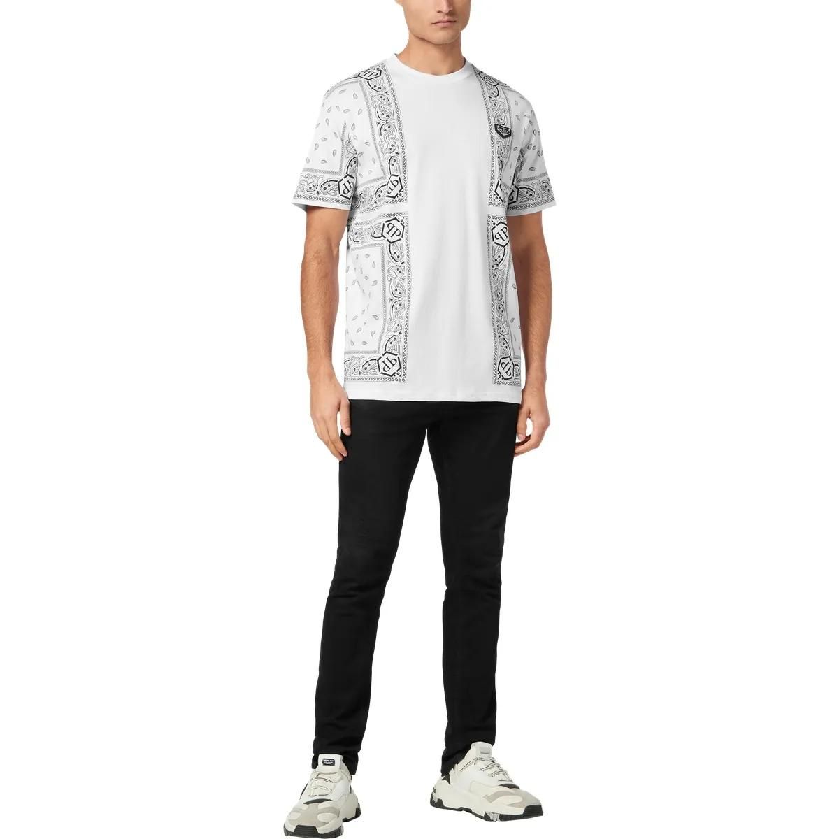 Baumwoll-T-Shirt mit Bandana-Print