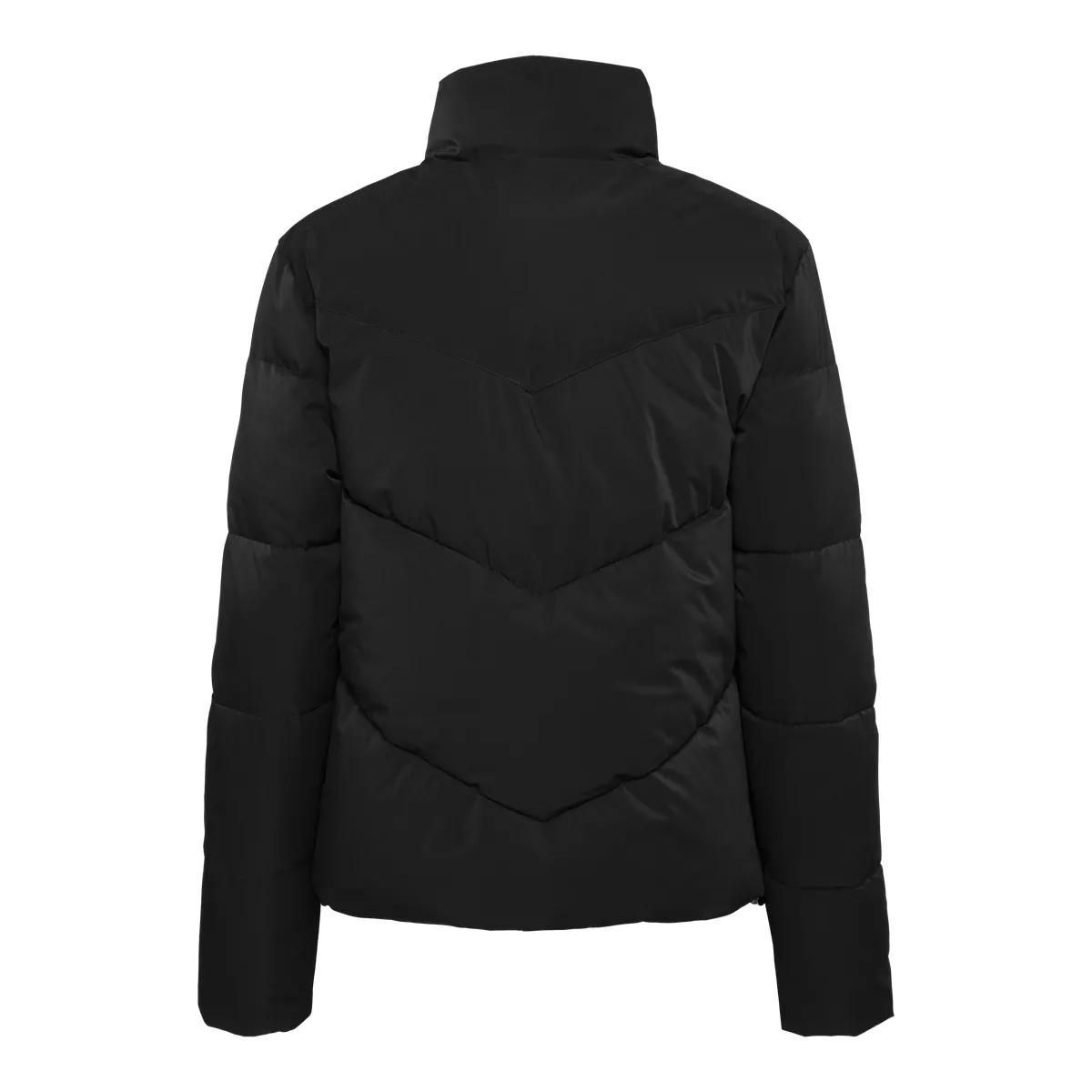 Schwarze Gepolsterte Pufferjacke mit Logo