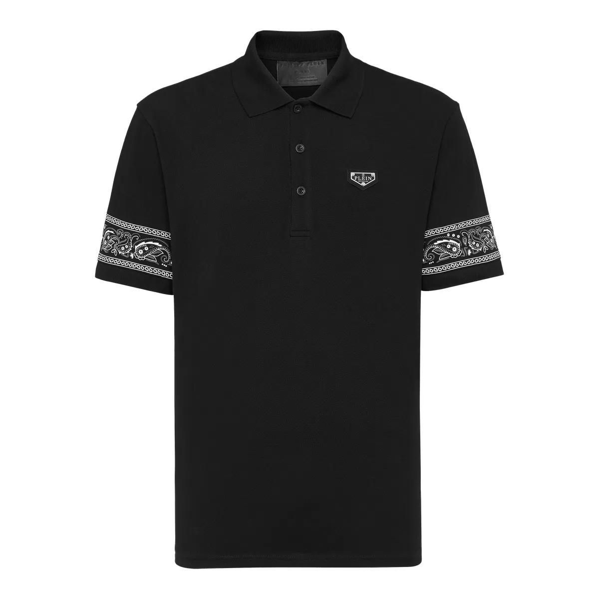 Baumwoll-Poloshirt mit Bandana-Ärmeln