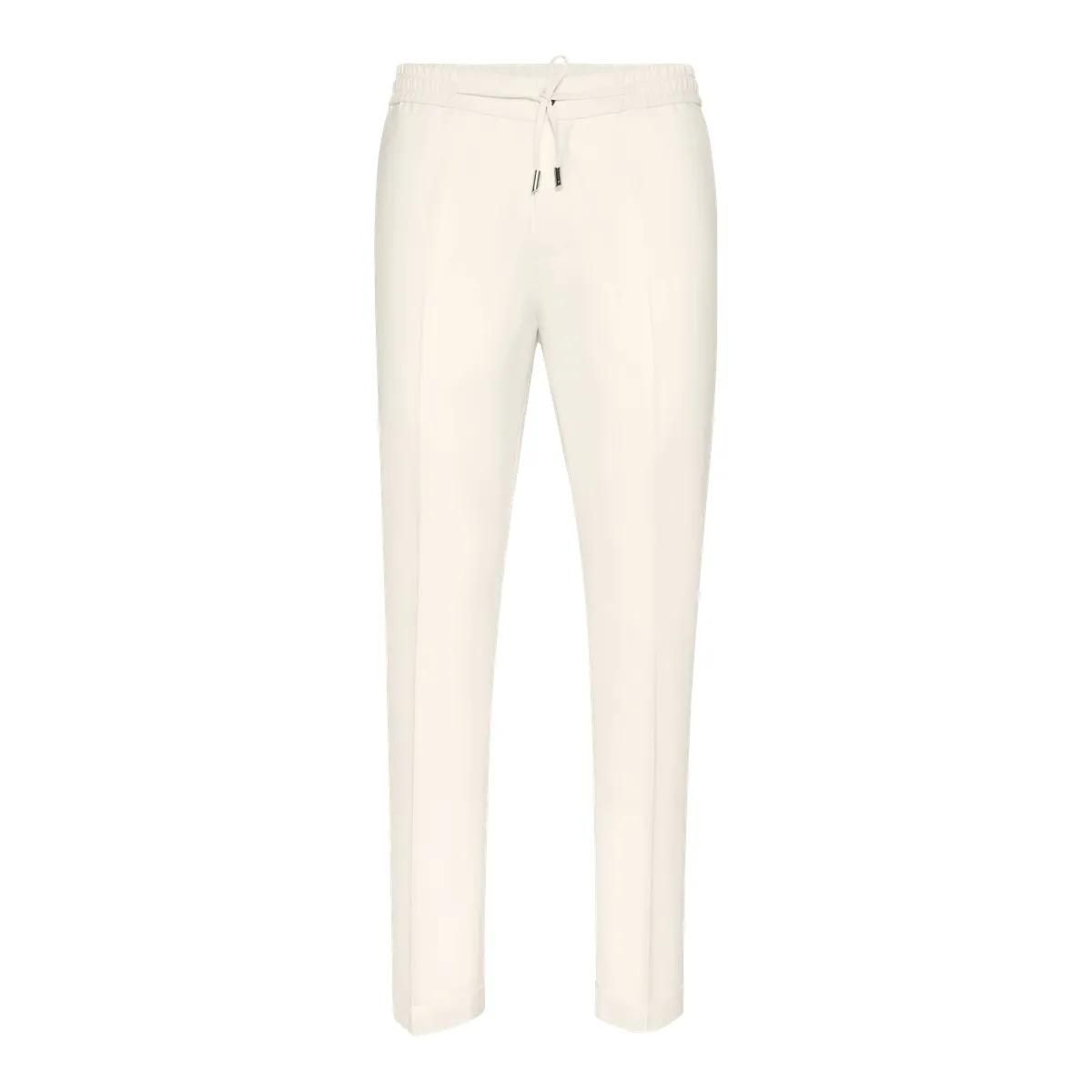 Elegante Hosen mit Kordelzug aus leichter Wolle